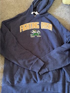 Fighting Irish Navy Hoodie with Mascot